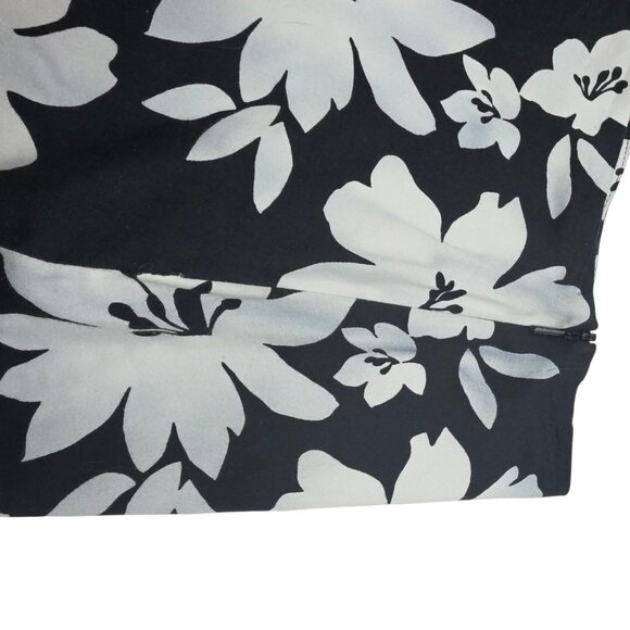 VTG Express Womens Black & White Floral Stretch Mini Skirt Size 1/2 - Picture 6 of 8